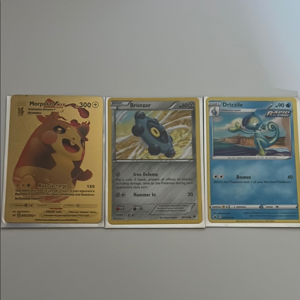 Pokemon Trading Card Set - Morpeko V, Bronzor, Drizzile